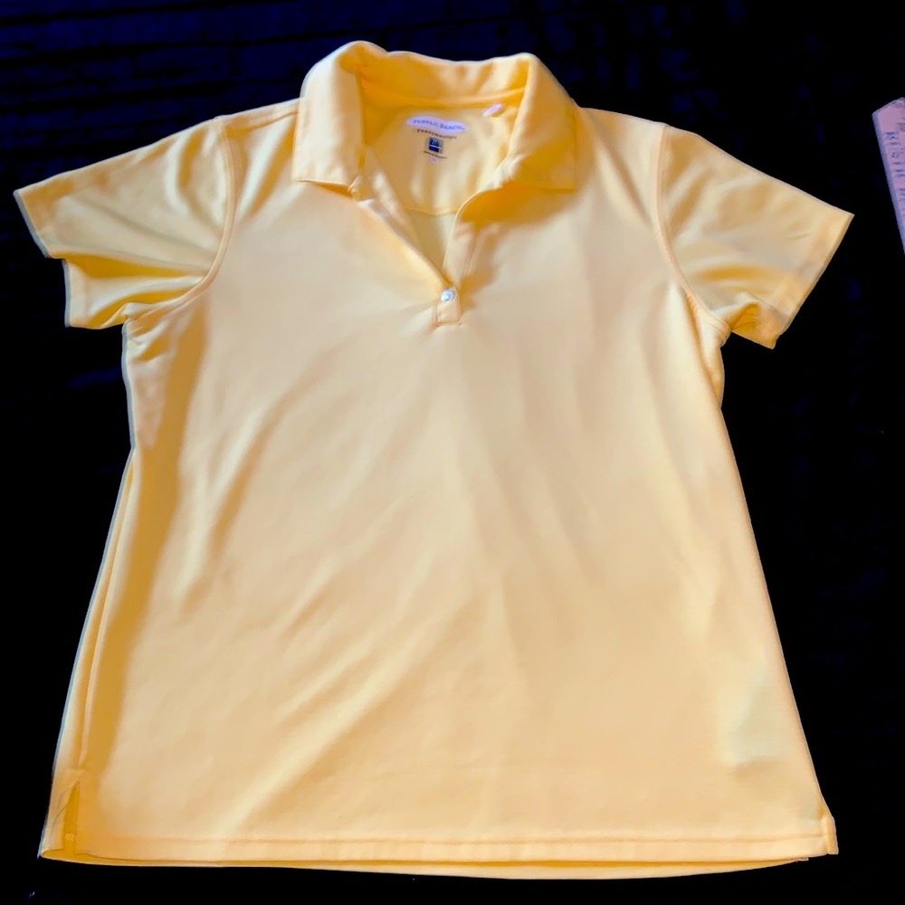 Pebble Beach Performance golf shirt polo yellow size xl breathable fabric